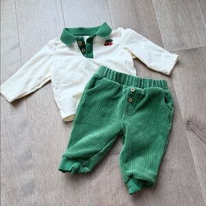 Cloud Island Green and White Kids Matching Set